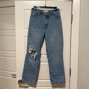 Abercrombie curve love ultra high rise straight leg jean size 30